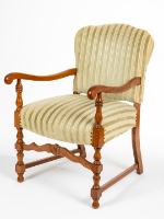 Green Striped Armchair