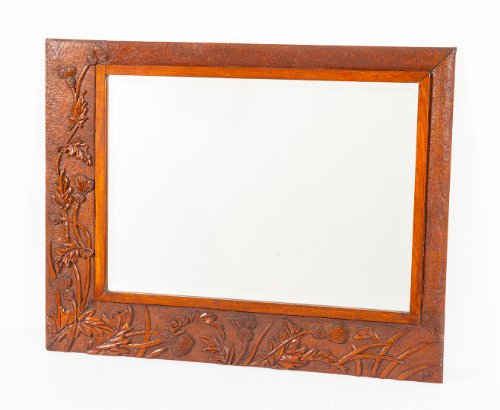 Mirror Ornamented with Thistles and a Butterfly