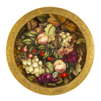 Fruit and Vine Painting on Plate