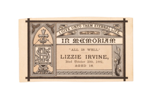 "In Memoriam" (Lizzie Irvine)