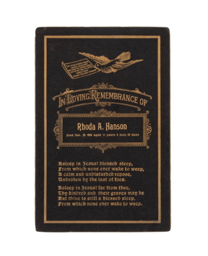"In Loving Remembrance of Rhoda A. Hanson"