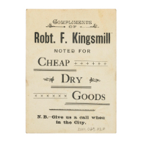 "ROBT. F. KINGSMILL" Trade Card