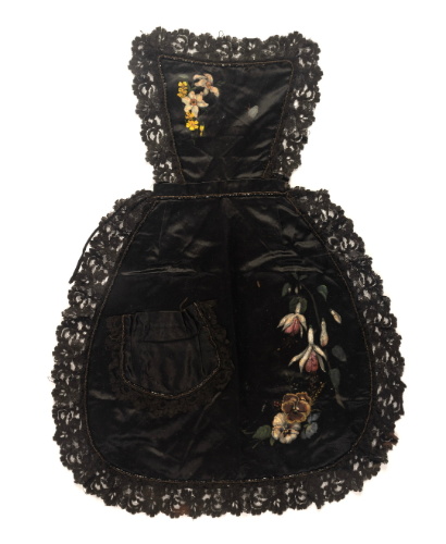 Black Satin & Lace Trim Apron