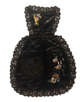 Black Satin & Lace Trim Apron