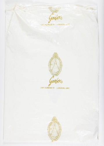 "Garber's" Cream Plastic Garment Bag
