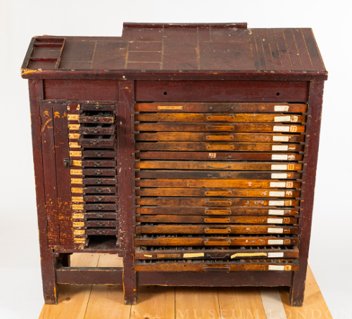 Print Cabinet and Printing Blocks from U.W.O Print Shop