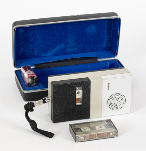 Miniature Tape Recorder and Case