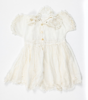 White Doll Dress with Lace Trim