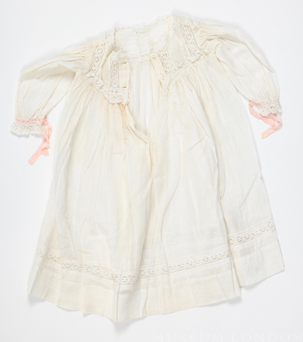 Doll Dress with Pink Ribbon and Lace