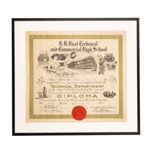 H.B. Beal Diploma, 1937