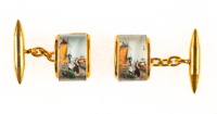 Painted Glass Cuff Links