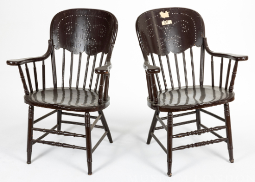 Brown Painted Armchairs