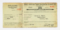 Annual Certificate under Registration of Nurses Act, 1941, dated Mar. 7/41 (Alice L. Weber)