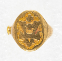 L. Trusdale's "V, Lamp, Cross" Ring