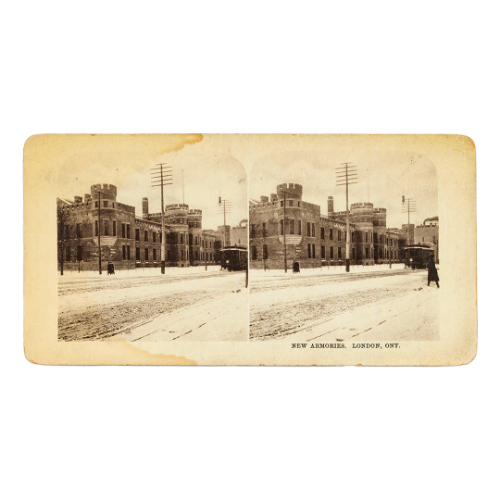 "New Armouries London ONT." Stereograph (2)