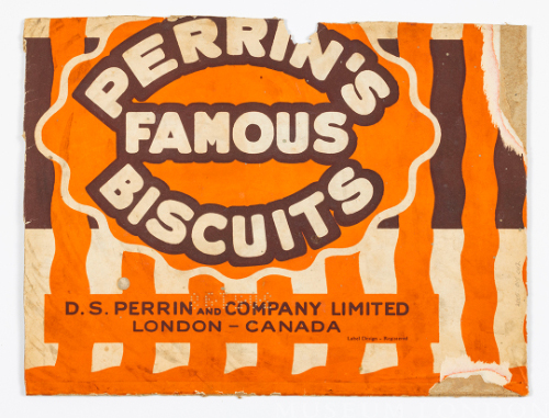 Perrin's Famous Biscuits Box Lid