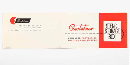 Gestetner Product Brochure, "Gestetner Stencil Storage Box"