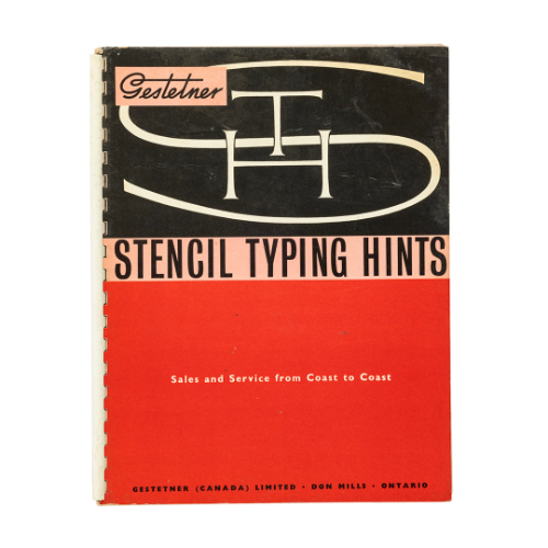 Gestetner Stencil Typing Hints Book