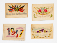 Embroidered Postcards (4) and Frame