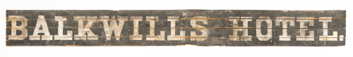 "Balkwill's Hotel" Sign
