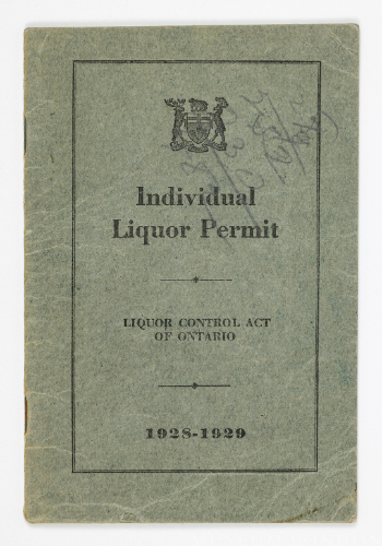 Individual Liquor Permit, 1928-29