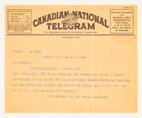 Telegram: Guy Lombardo to Mayor Kingsmill