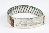 Inscribed Silver Bracelet, "J.A. Smith, Love Eleanor"