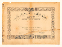 Silver Medal Certificate - 1876 International Exhibition, Philadelphia