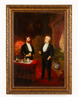 Two Men Standing While Drinking Labatt's Beer