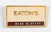 “Miss M. Stitt” Eaton’s Name Tag