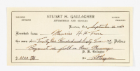 Stuart Gallagher Cars, Vehicle Receipt