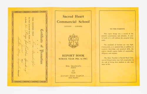 Report Book, Sacred Heart Commercial School
