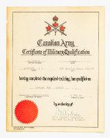Canadian Army Ceriticate of Military Qualification