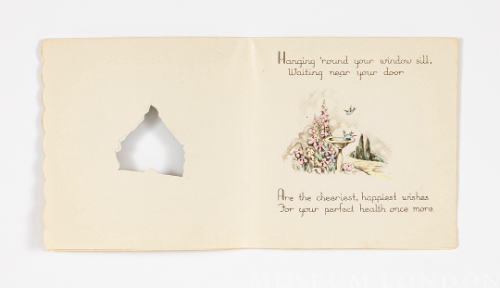 "Get Well Soon, from Mrs Pease"