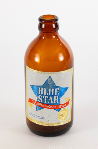12 fl. oz. "Blue Star" stubby beer bottle