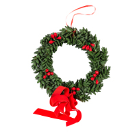 Pinecone Christmas Wreath with Red Bow