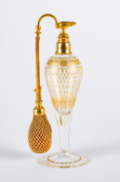 Clear Glass Perfume Atomizer with Gold Detailing