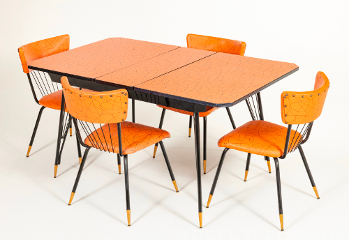 Orange and Black Dinette Set