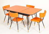 Orange and Black Dinette Set