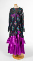 Metallic Purple Dress with Black Sequined Tunic