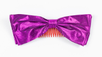 Metallic Purple Hair Bow with Plastic Comb