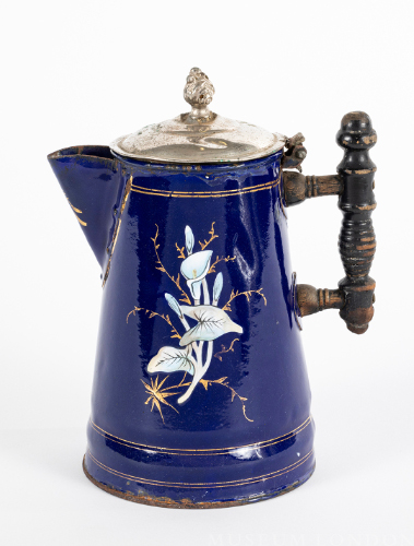 Dark Blue, Gilded Coffee Pot