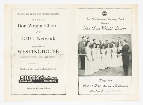 The Ridgetown Rotary Club presents The Don Wright Chorus