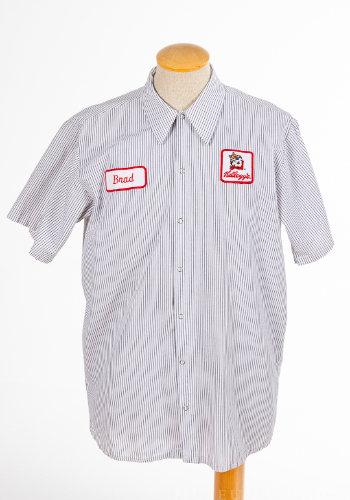 Short Sleeve Kellogg's Pinstripe Work Uniform Shirt