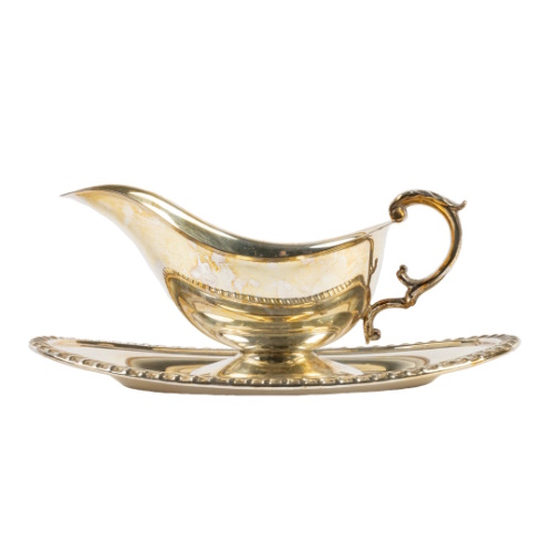 Silver Gravy Boat with Tray