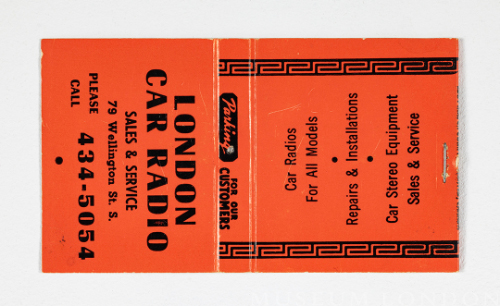 London Car Radio Sales & Service Matchbook