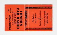 London Car Radio Sales & Service Matchbook