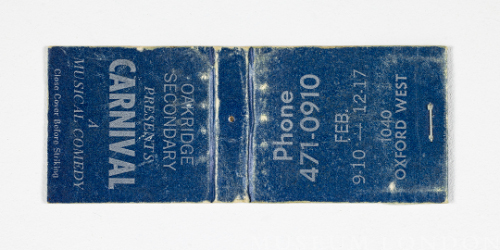 Oakridge Secondary presents “Carnival” Matchbook