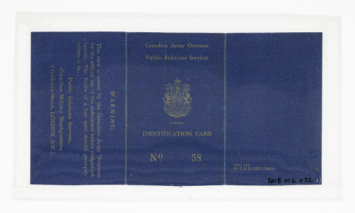 Canadian Army Overseas Identification Card
