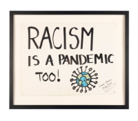 "Racism is a Pandemic Too" BLM Sign
